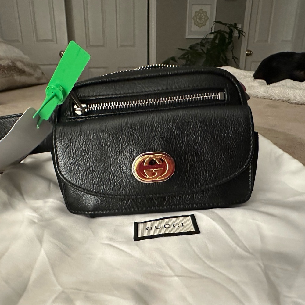 Black Marina Morpheus Crossbody Leather Belt Bag